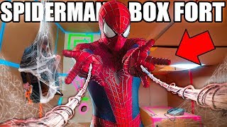 SPIDER MAN BOX FORT BASE!! 📦🕷 Spiderman Adventure, Nerf, Gadgets & More!