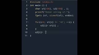 C Program to Copy String Without Using strcpy() ⚡ #education #cprogramming #shorts