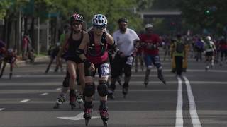 Rollerblade at Madrid marathon 2018