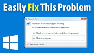 How To Fix Microsoft Word Has Stopped Working | MS Word Not Responding Problem (Quick Way)