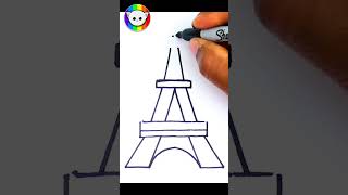 How to Draw Eiffel Tower Very easy | Easy Drawings for Beginners | #shorts