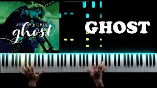Justin Bieber - Ghost piano cover | Piano tutorial with lyrics