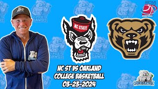 NC State vs Oakland 3/23/24 Free College Basketball Picks and Predictions  | March Madness