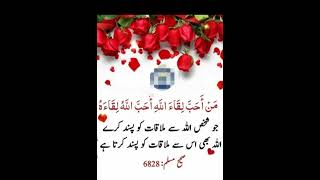 jo shaks allah sy molakat ko pasand kary hadees sharif urdu