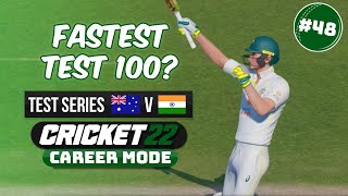 World Record Fastest Test 100? - CRICKET 22 CAREER MODE #48
