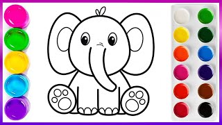 Çocuklar için bir fil çizme / Drawing an elephant for children