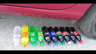 Crushing Crunchy & Soft Things By Car | Experiment Car vs Pepsi, 7Up, Coca Vs Mentos Car | Euamif
