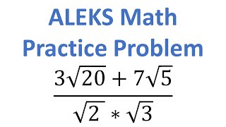 ALEKS Math Placement Test 2026! Practice Question and Solution