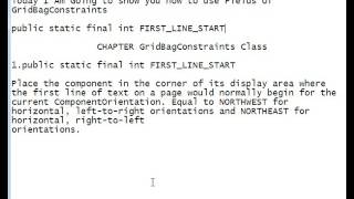 Java Programming Tutorial -GridBagConstraints-23- public static final int FIRST_LINE_START