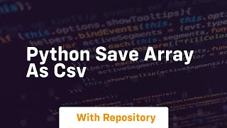 python save array as csv