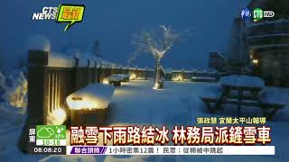 太平山三度降雪 積雪7公分