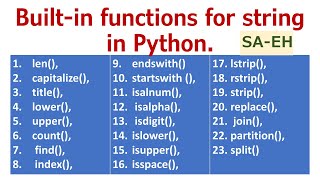 Python built-in functions | String built-in functions in Python with examples | CBSE |Pythontutorial