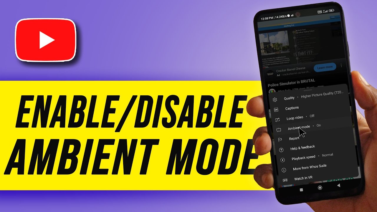 How To Enable Or Disable Ambient Mode On YouTube - YouTube