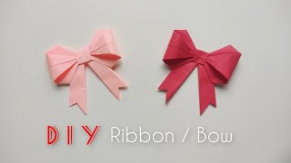 How to make origami ribbon / bow 🎀 | DIY Bow 🎀 Paper | Paper Crafts | Easy to make