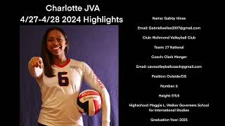 Gabby Hines- 2024 Charlotte JVA Highlights