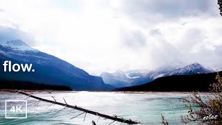 Rainy River Retreat 🌧️ Flowing Water \u0026 Cloudy Mountains | Relaxing 4K Nature for Study \u0026 Sleep