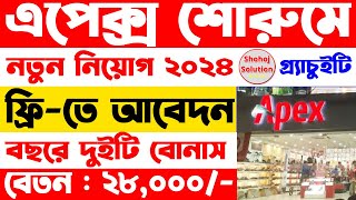 ২৮,০০০ বেতনে অ্যাপেক্স শোরুমে চাকরি | apex showroom job circular 2024 | job circular 2024