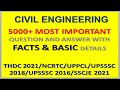 civil engineering important questions || thdc 2021 || UPPCL 2021 || upsssc je 2018 || upsssc 2016