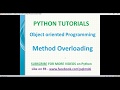 Method overloading in python | python  polymorphism examples