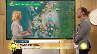 Osäkert lågtryck ger svajig prognos inför midsommar - Nyhetsmorgon (TV4)