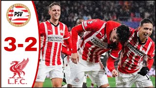 PSV Eindhoven vs Liverpool (3-2), All Goals Results/Highlights Riccardo Pepi Goal, Cody Gakpo Goal.