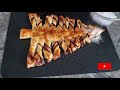 christmas tree from puff pastry with nutella Елка од лиснато тесто со нутела