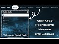 How to Create a Responsive Animated NavBar | HTML,CSS, JavaScript | Responsive NavBar Masterclass