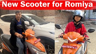 New scooter in the house !! Romi Limbu is happy ll Car k hunxa?