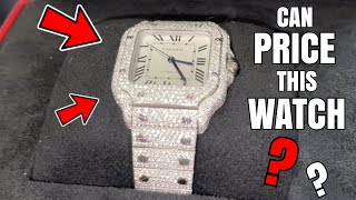 CAN You PRICE 35 mm Fully Iced SANTOS CARTIER Watch !?