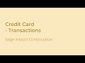 Creating Credit Card Transactions in Sage Intacct Construction