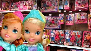 TOY HUNT with Elsa and Anna toddlers ! Shopkins Season 6 and more !