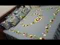 How to make ribbon embroidery bedsheet || floral bedsheets || handmade embroidery bedsheet