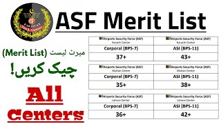 ASF Merit List | ASF Corporal Merit List | ASF ASI Merit List| ASF Merit List All Center| ASF Result