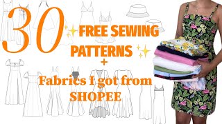 30 Free Sewing Patterns + Fabrics I got from Shopee Philippines / Beginner Friendly