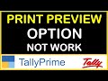 PRINT PREVIEW OPTION NOT WORK IN TALLY PRIME | TALLY PRINT ERROR IN TDL IN TALLY PRIME