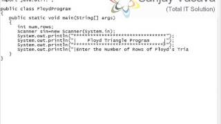 How to generate the Floyd Triangle Program to get Input using the Scanner in Java
