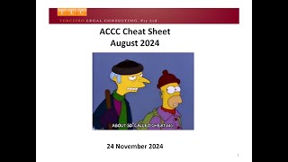 ACCC Cheat Sheet  - August 2024