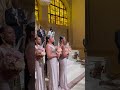 bridesmaids get emotional during bride grand entrance. bridesmaids bridemaid brideandgroom