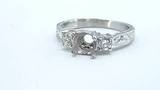 SOLD TACORI DIAMOND ENGAGEMENT three Stone ring HT semi mount SOLID platinum