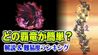 【実況FFRK】どの覇竜が簡単？物理と魔法どっちが有利？おすすめの覇竜は？各シリーズの解説と難易度ランキングを作ってみました。 Cardia Bahamut Difficulty Ranking