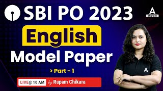 SBI PO English 2023 | SBI PO English Model Paper -1 | By Rupam Chikara