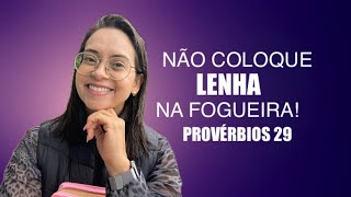 Provérbios 29 Vida Devocional Não coloque lenha na fogueira🔥