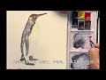 新手水彩小教程 5 字幕讲解湿画法练习 如何画小企鹅 how to paint water colour wet on wet