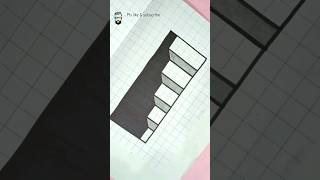 3D Drawing | 3D Stairs #tiktok #ytshorts #trending #viral #drawing #satisfying Optical Illusion