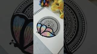 Draw an easy mandala art with me 🦋🌈 #art #mandala #drawing #butterfly #artbymanila #shorts #trending