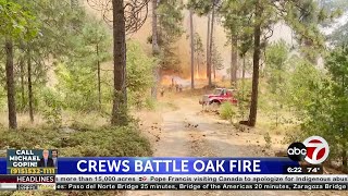 Crews protect homes as California fire burns near Yosemite