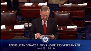 Republican Senators Blocks Homeless Veterans Bill