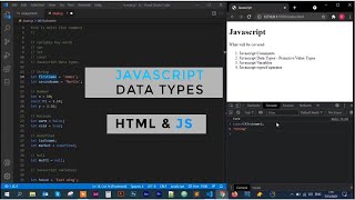 JavaScript Data Types | Vanilla JavaScript | JavaScript Tutorial for Beginners | Learn JavaScript
