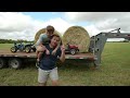 finding secret tunnel with real tractors and hay tractors for kids