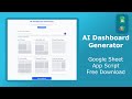 AI Dashboard Generator: Turned Google Sheets into a Live Dashboard with AI (free)